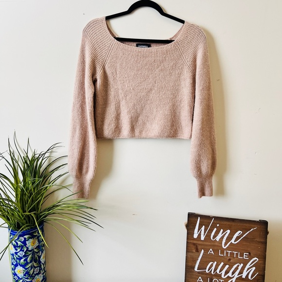 Express Balloon Sleeve Cropped Sweater - Picture 4 of 8